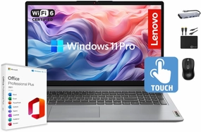 Lenovo IdeaPad Laptop 2025 15.6" FHD IPS Touchscreen for Business, 16GB RAM, 1TB Storage (500GB SSD   500GB Ext.), 6-Core Intel i3, Wi-Fi 6, Long Battery, MarxsolAccessory, Win 11 Pro with MS Office