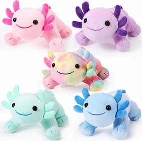 Libima 5 Pcs 12 Inch Axolotl Plush Toys Stuffed Animal Plushies Pillow Doll Cute Soft Axolotl Toy Stuffed for Birthdays Gift Home Decoration(Bright Color)