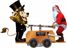 Lionel Lenny and Santa Bronze O Gauge Model Train Windup Handcar
