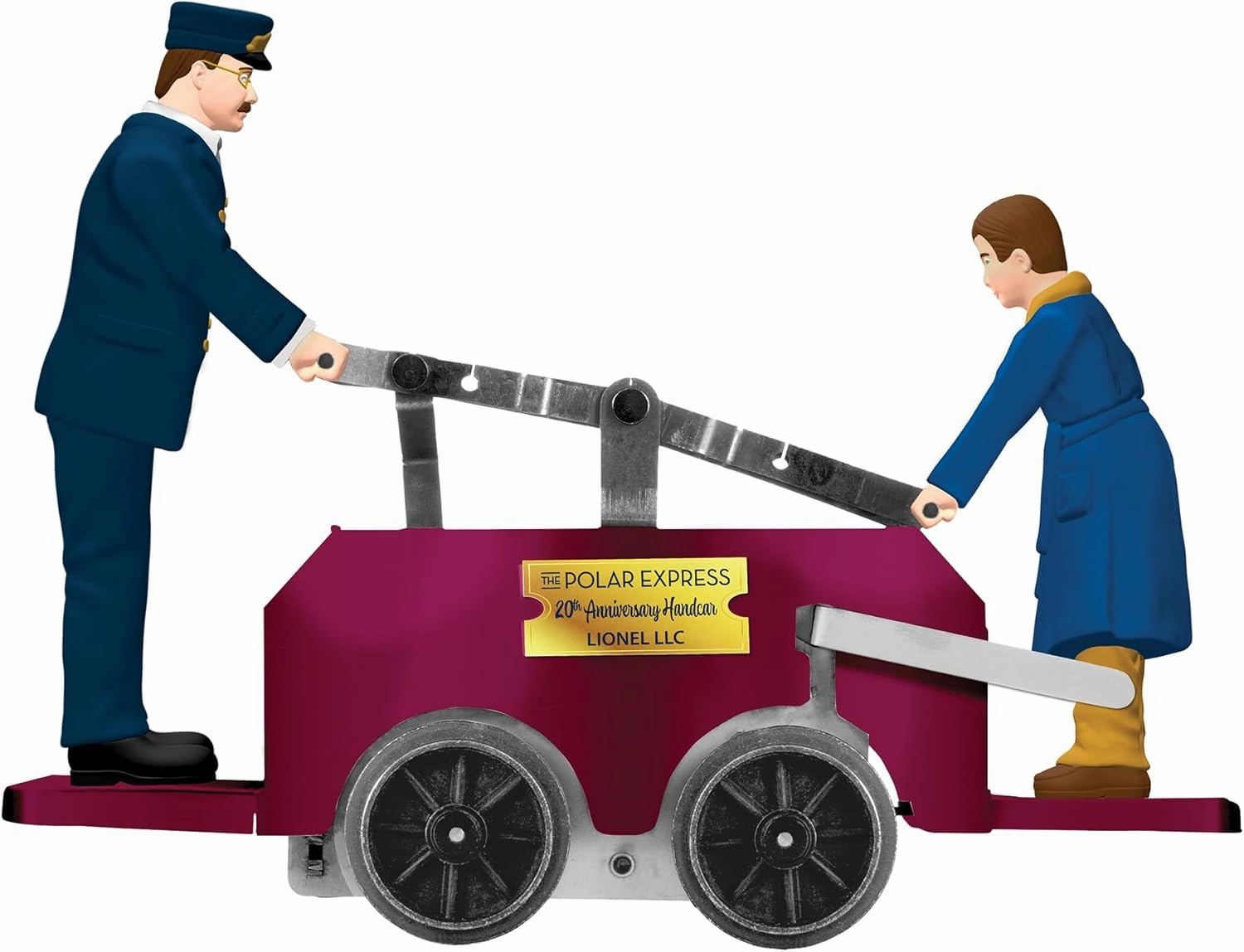 Lionel The Polar Express 20th Anniversary Burgundy O Gauge Model Train Windup Handcar