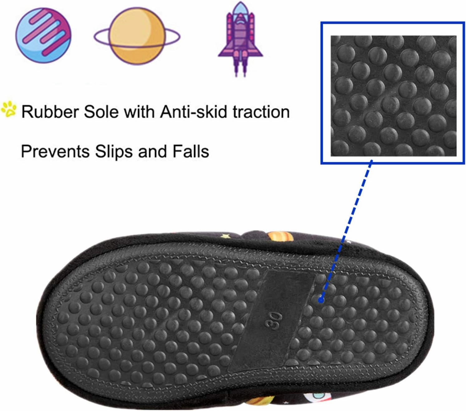 Little Kids Big Boys House Slippers, Kids Fur Lined Warm Slip On Home Slippers Cute Winter Nonslip Indoor Dinosaur Slippers