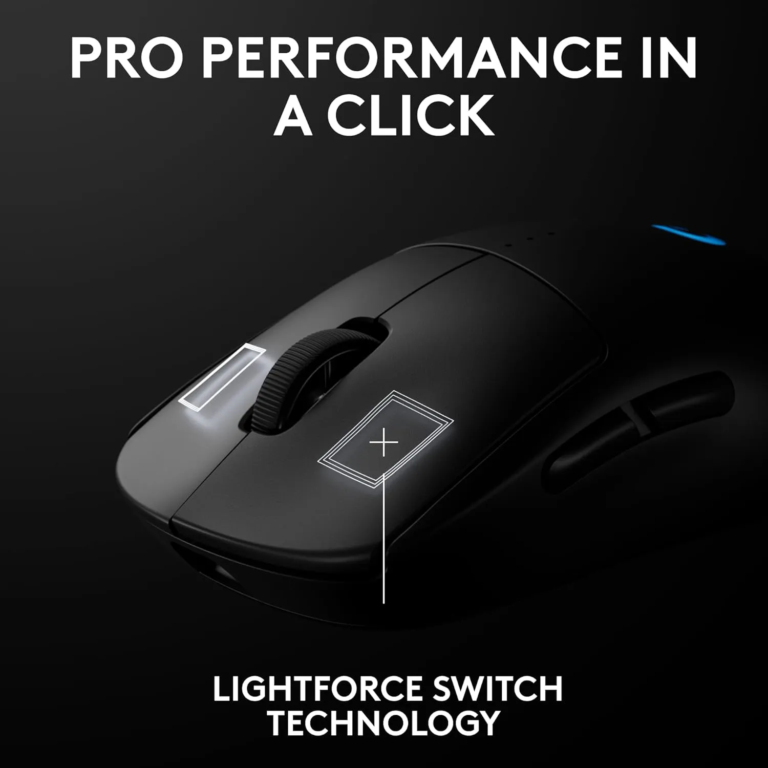 Logitech G PRO 2 Lightspeed Wireless Gaming Mouse, Right- or Left-Handed Mouse with up to 4 Customizable and Switchable Magnetic Side Buttons, 44K DPI Sensor, USB-C Charging, for PC/Mac - Black