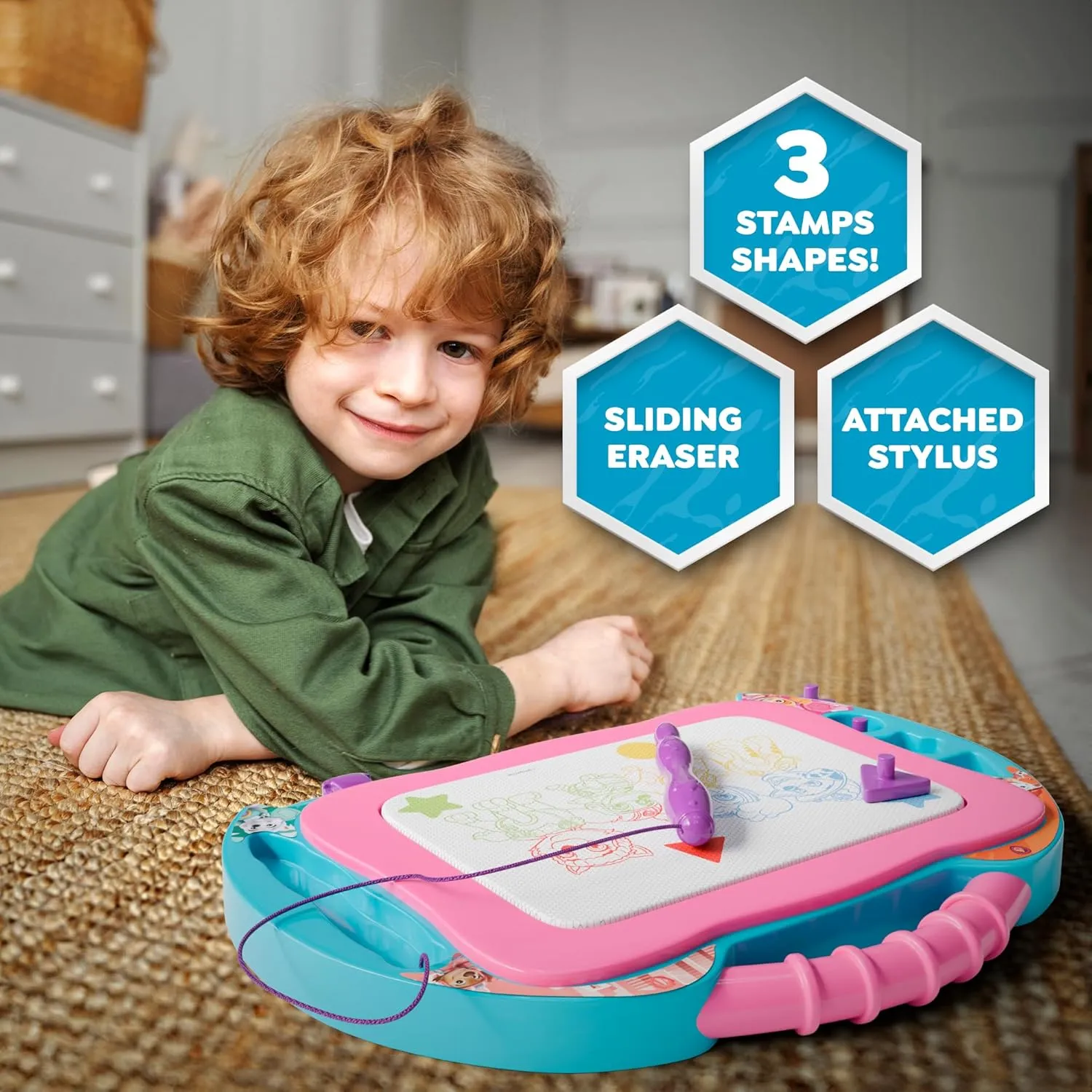 Lollipop Paw Patrol Magnetic Drawing Board - Limitless Creativity with Easy Erasing - Mess-Free Fun, Smart Storage, and Kid-Friendly Design for Creative Adventures - Pink Color