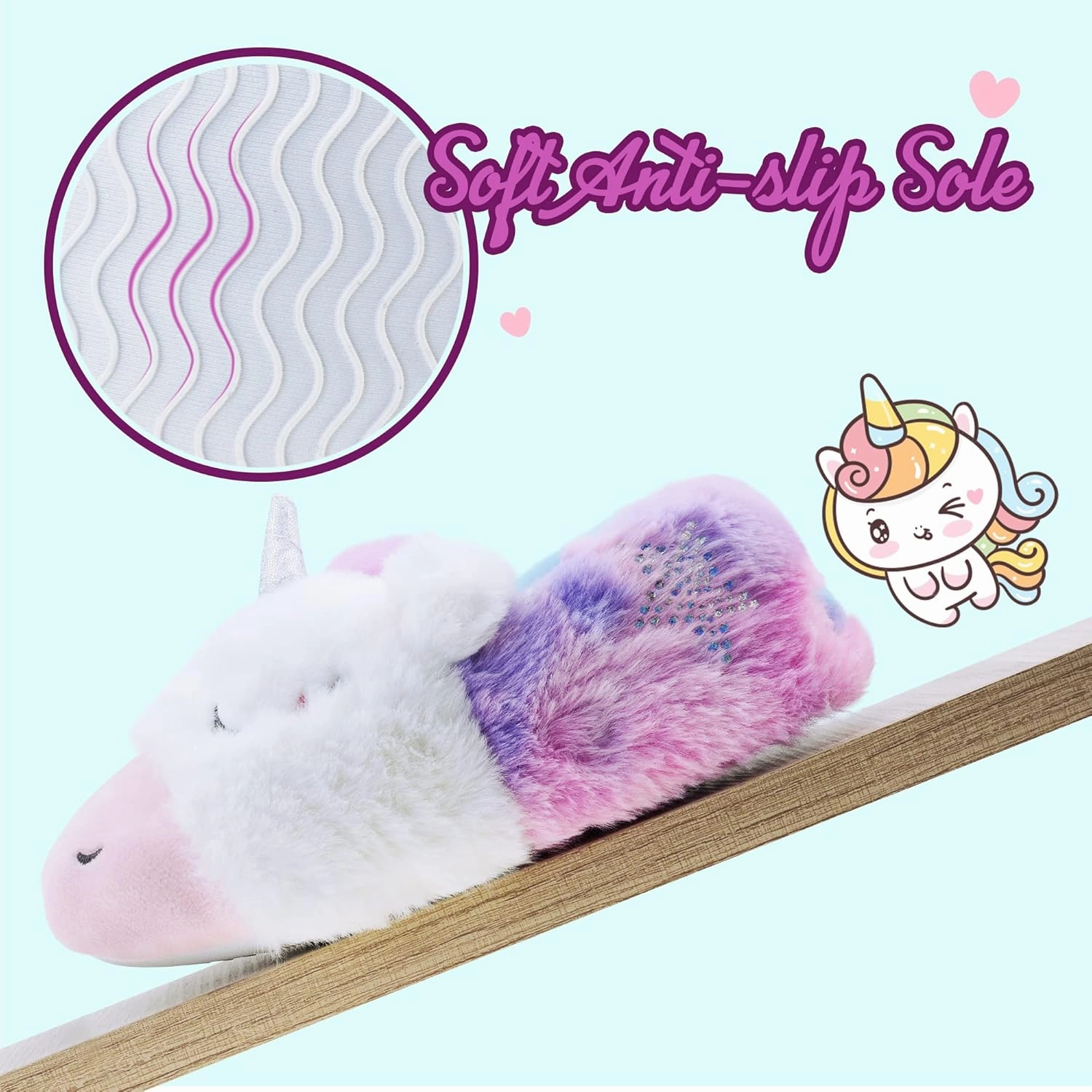 LseLom Toddler Girls Unicorn Slippers Dinosaur Boys Slippers Slip Resistant Little Kid House Shoes