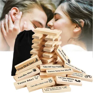Lust Tower Games for Adults,Super Naughty Block Tower Game, Couples Date Night Ideas for Valentine Lover Drunking Games(48pcs)