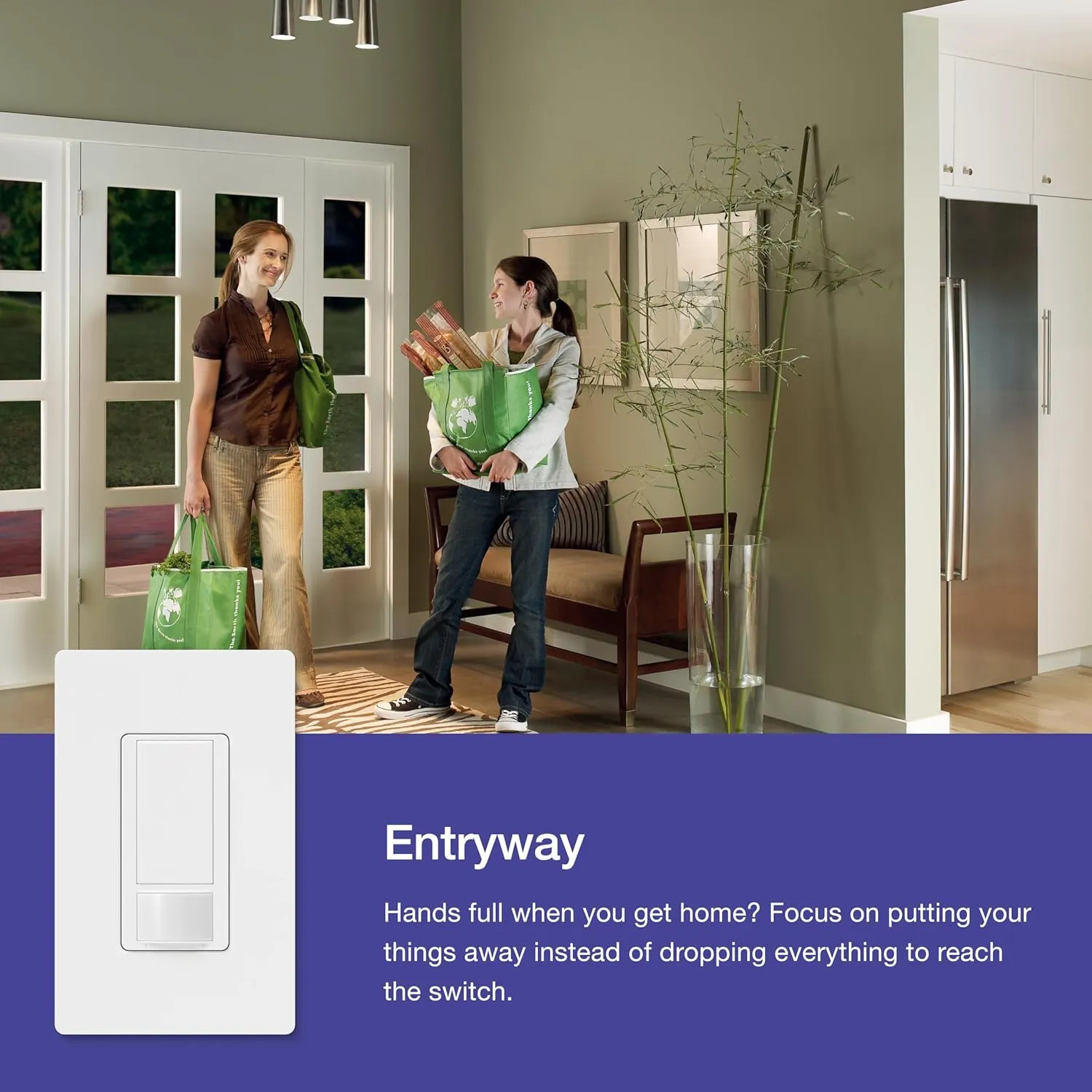 Lutron Maestro Motion Sensor Light Switch for Bathroom, Garage, Laundry Room, and Closet, for Any Light Bulbs, Occupancy and Vacancy Sensor, Single-Pole Only, No Neutral Required, MS-OPS5M-WH, White