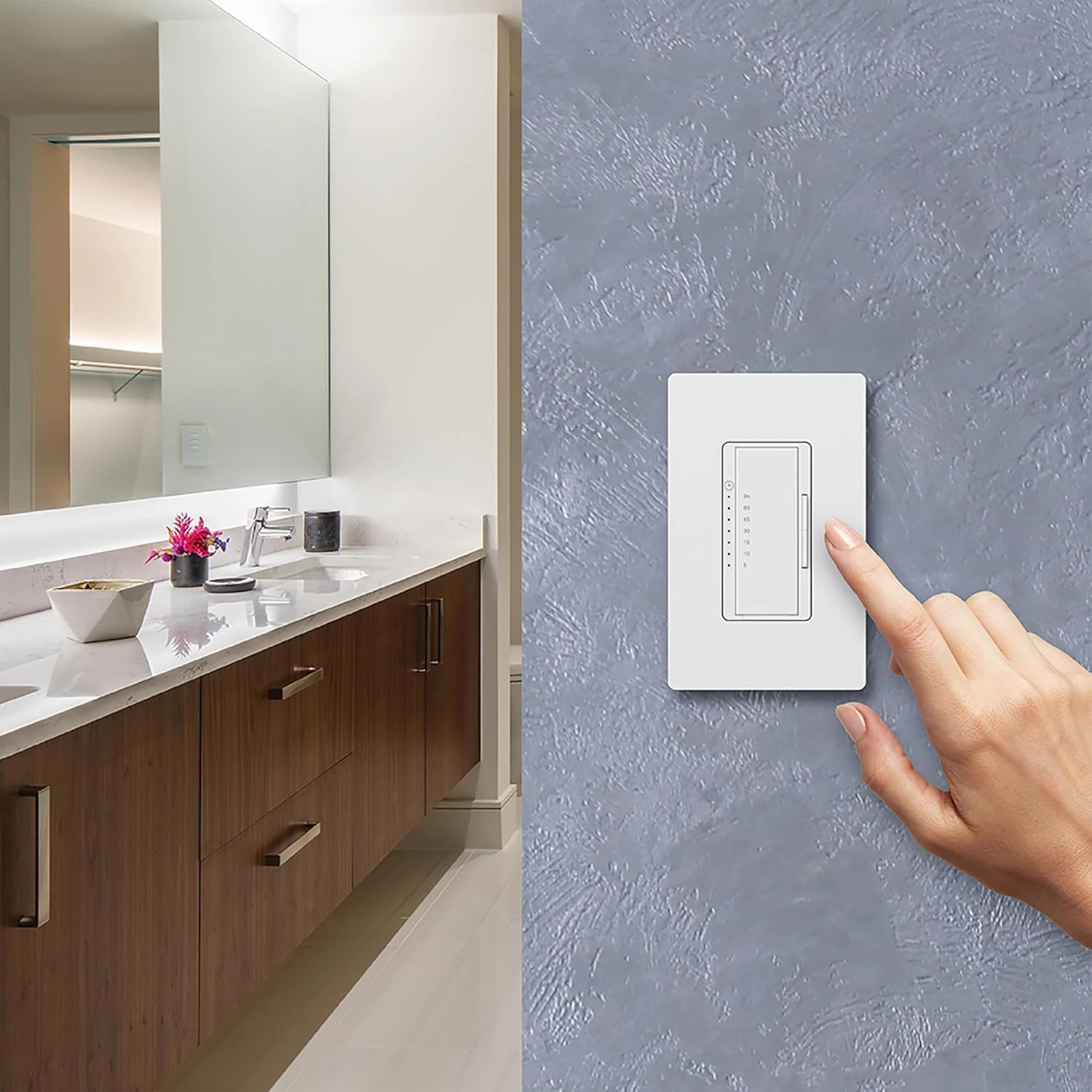 Lutron Maestro Countdown Timer Switch for Fans and Lights, 3A/150-Watt LED Bulbs, Single-Pole/Multi-Location | MA-T51MN-AL | Almond