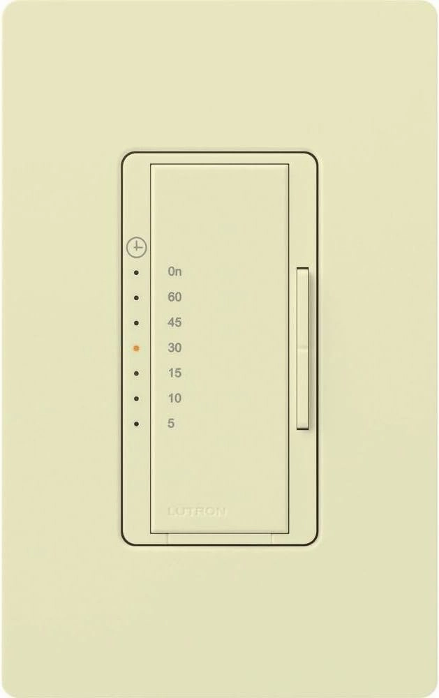 Lutron Maestro Countdown Timer Switch for Fans and Lights, 3A/150-Watt LED Bulbs, Single-Pole/Multi-Location | MA-T51MN-AL | Almond