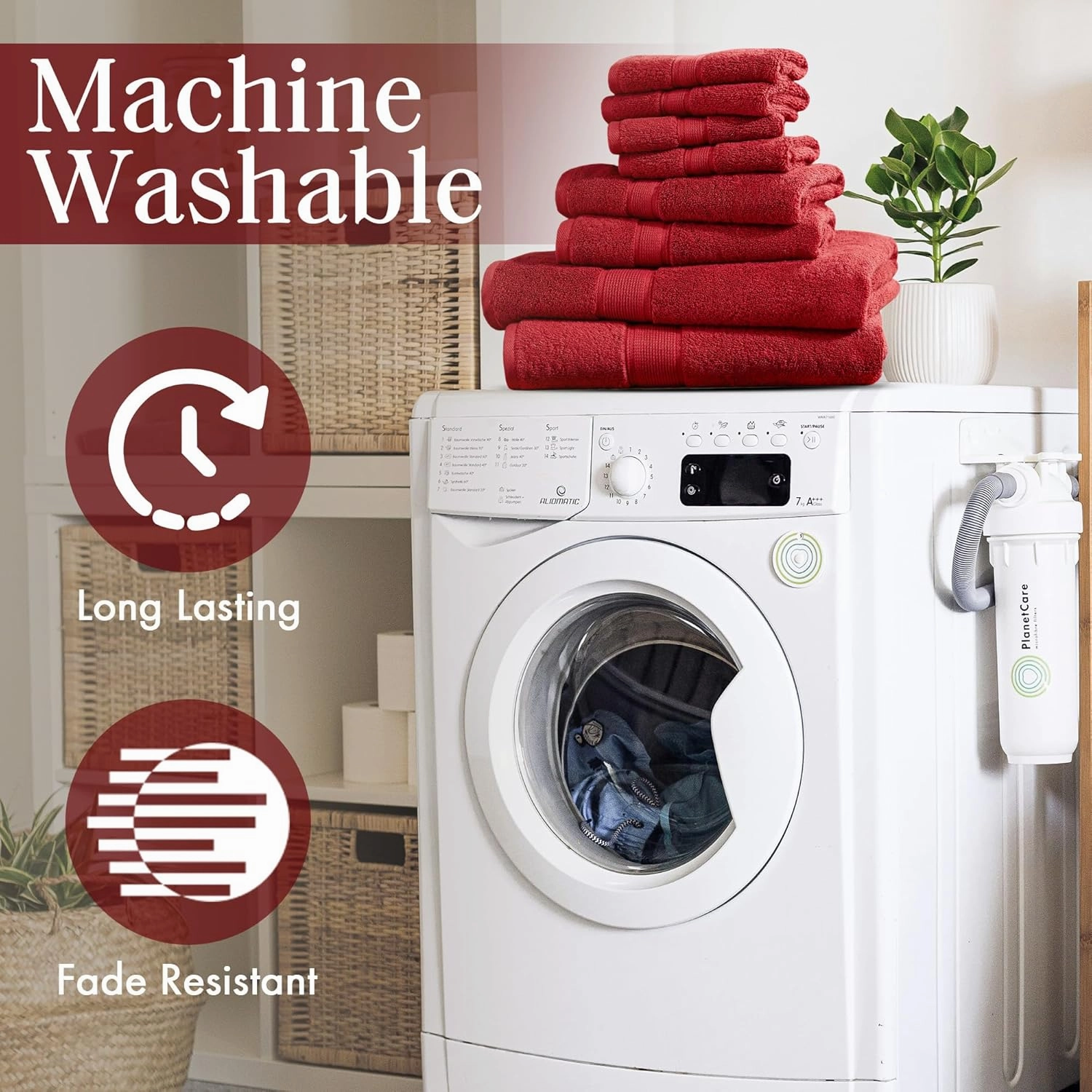 Madison Park 800GSM Bathroom Towel Set of 8 100% Cotton Bath Towel Set for Bathroom Luxurious Highly Absorbent 2 Bath Towels 2 Hand Towels 4 Washcloths Quick Dry Spa Quality Bright Red