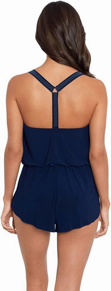 MagicSuit Women's Swimwear Star Studded Gabby Romper Racerback Soft Cup One Piece Swimsuit