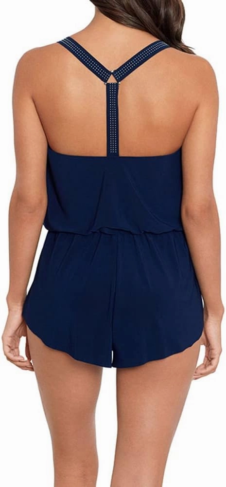 MagicSuit Women's Swimwear Star Studded Gabby Romper Racerback Soft Cup One Piece Swimsuit