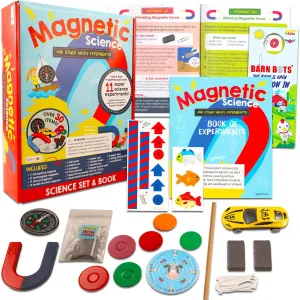 Magnet Science Lab Kits for Kids - 30 Pc Magnetism Junior Experiment Bundle with Magnets, Science Experiments | Magnetic STEM Activities for Students