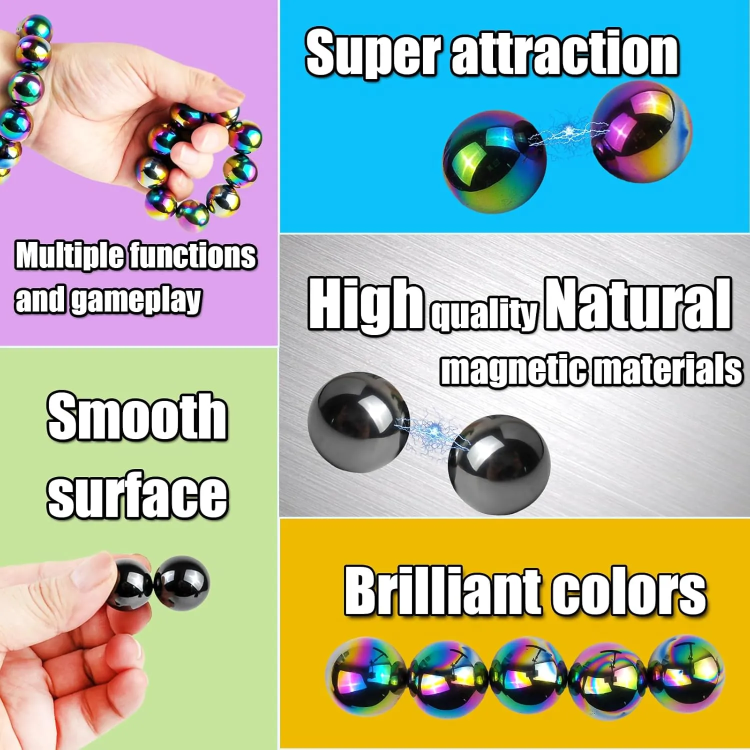 Magnetic Balls Fidget Toy, Adult Fidget Toys, Magnet Balls Can Replace Ferrite Putty, Office Desktop Decoration, Stress Relief, Anti Anxiety Magnetic Balls,Executive Desk Toys (30 Pcs Black)