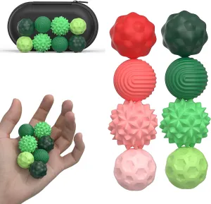 Magnetic Balls Fidget Toys - 8pcs Attraction Balls with Textures Silicone Shell for Adults,Stress Relief Sensory Toys for Autism ADHD Anxiety,Desk Fidget Toys,Stocking Stuffers for Teens Womens Gifts