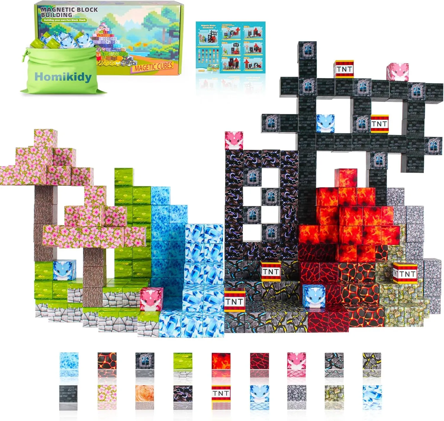Magnetic Blocks,112PCS Build Magnet Magic World,Creative Toy for 3  Years Old Girls Boys, Montessori Sensory STEM Preschool Outdoor Toddler Toys