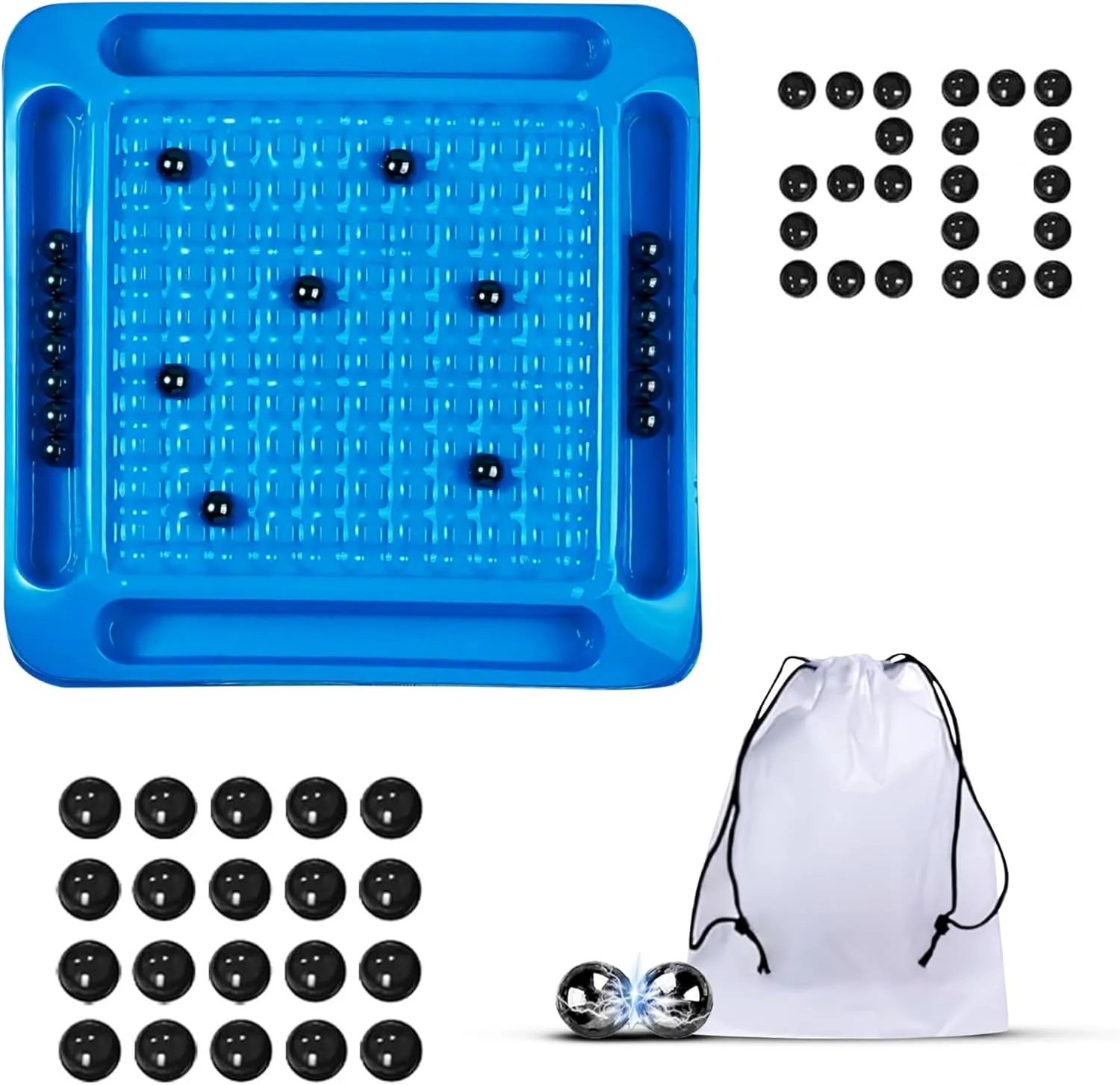 magnetic chess game, Magnet Game Board Games for Kids and Adults, magnetic chess game with stones, 20pcs magnetic board game, 2 Players family and friends
