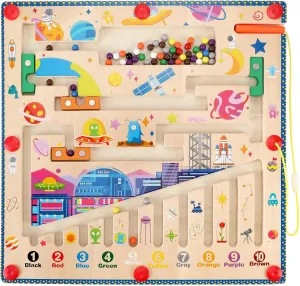 Magnetic Colour and Number Maze, Colour Sorting Board for Counting Toddler Fine Motor Skills Toys, Montessori Toys for 3  Years Boys and Girls
