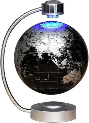 Magnetic Levitation Floating Globe NHSUNRAY 8'' Levitation Rotating Ball LED Illuminated World Map Earth for Desktop Office Home Decor (Black)