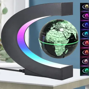 Magnetic Levitation Floating Globe with LED Lights, Multi-Color Changing Levitating Globe, Cool Birthday Cool Tech Gifts for Men/Father/Teen/Boyfriend, Desk Toys Fun Gadgets for Home Office Decor