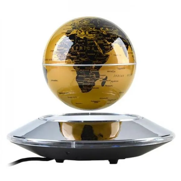 Magnetic Levitation Floating Globe World Map 6 inch Amazing Office House Decor Gift Educational Toy EU Plug Golden