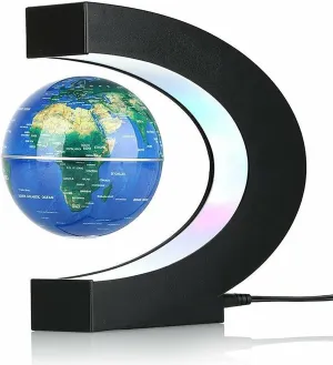 Magnetic Levitation Globe with LED Light, Cool Gadgets Floating Lamp Globe Decor, Cool Gifts for Men/Father/Husband/Boyfriend/Kids/Boss, Great Technology Graduation Gifts Valentine's Day Gift (Blue)