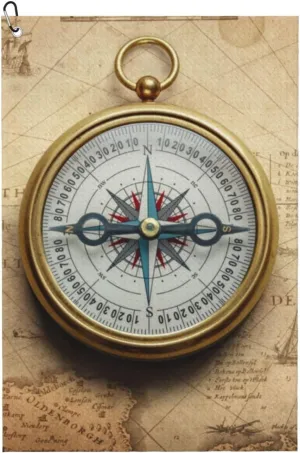 Magnetic Old Compass On World Map Print Amphibian Golf Ball Towel with Dry and Wet Technology Golf Ball Towels for Golf Bags for Men and Women with Carabiner