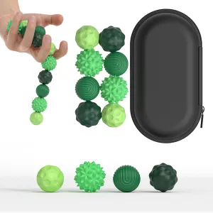 Magnetic Sensory Fidget Ball Toy, Attracting Stress Ball with Silicone Shell for Adults and Teens, Peace of Hands and Anxiety Mind, Fun Stress Free Magnet Balls (Green Series, Set of 8)