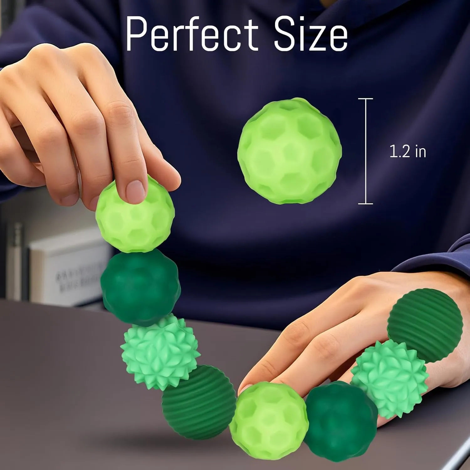 Magnetic Silicone Sensory Balls 8-Piece Set - Stress Relief & Anxiety Toys for Adults, Teens, Autism/ADHD, Textured Fidget Toys, Desk Toys for Office Home, Sensory Therapy Gift for Women Men Kids