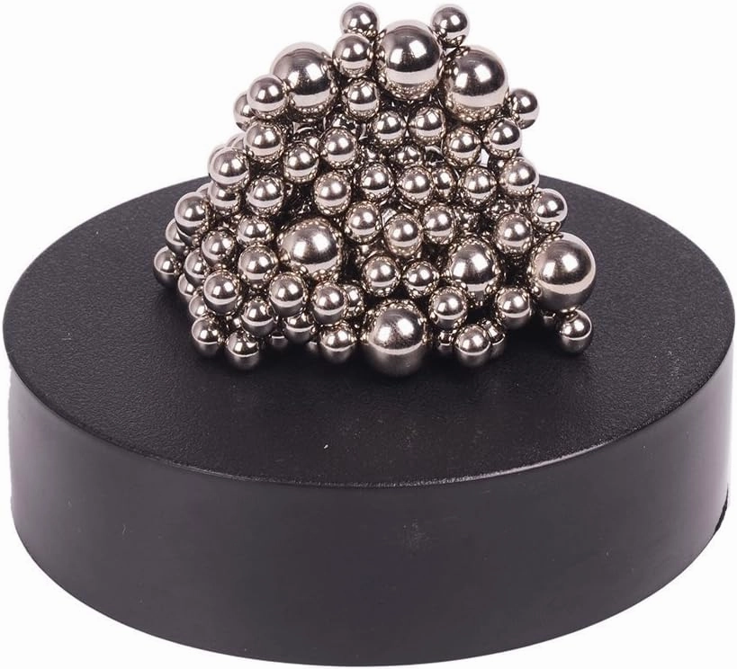 Magnetic Desk Sculpture Toy Stainless Steel Non-Magnetic Balls for Stress Relief & Anxiety/Autism Therapy DIY Fidget Toy for Office/Home Decor