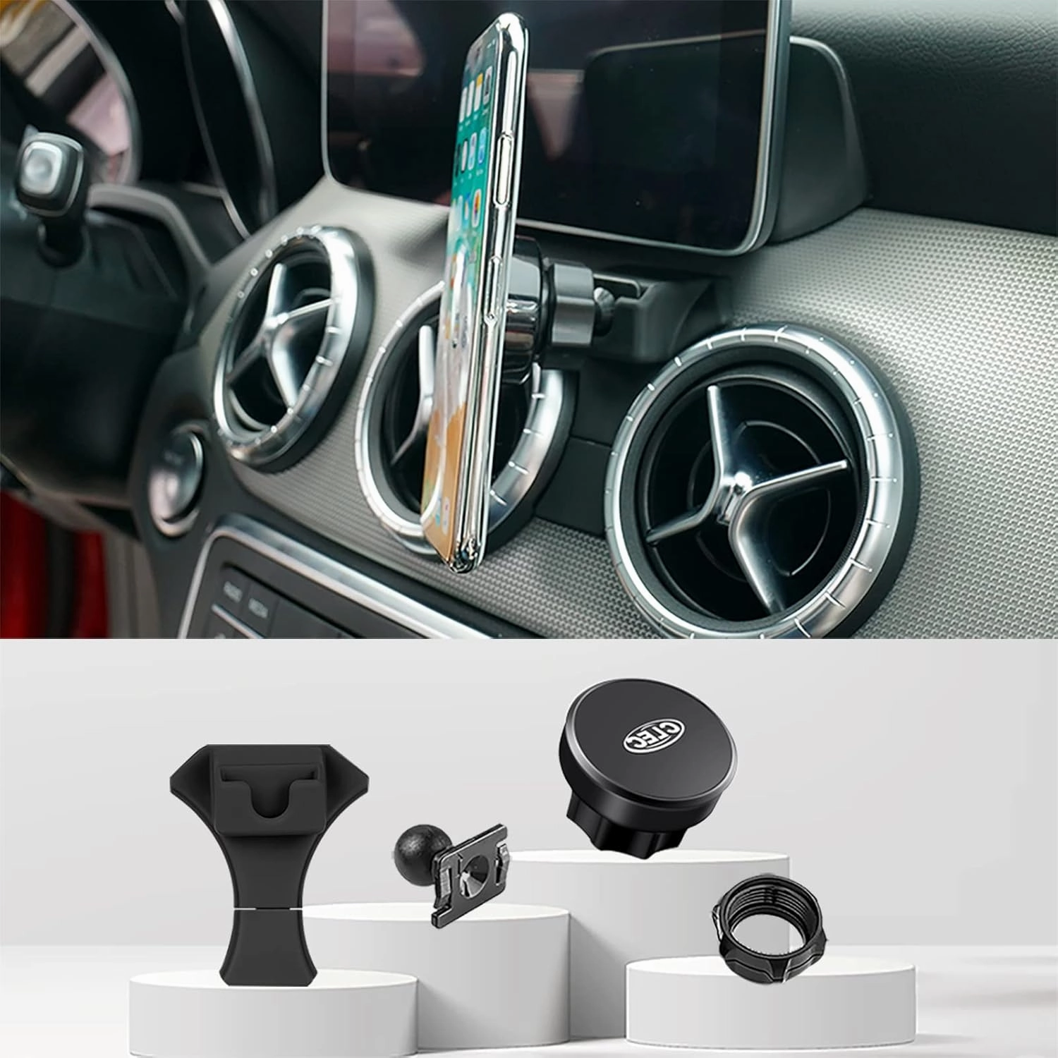 Magnetic Phone Car Mount Fit for Mercedes Benz GLA Class 2015-2020 CLA-Class 2013-2019,Custom Fit Car Phone Stand for Air Vent Dashboard, Car Mount Magnet for 3-7 Inch