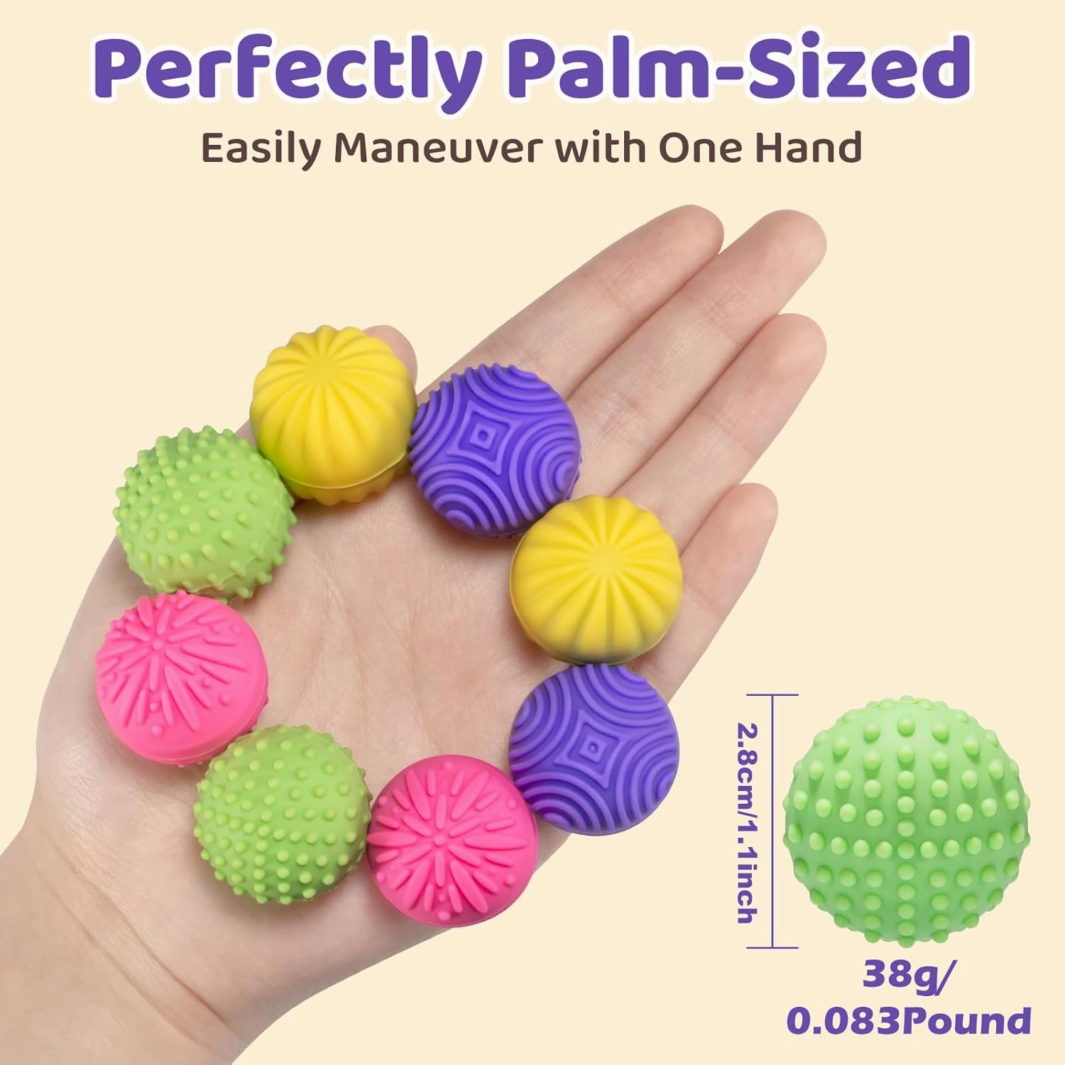 Magnetic Sensory Fidget Balls – 8-Pack Silicone Weighted Stress Relief Toys for Adults & Teens – Quiet, Textured Magnet Fidgets for ADHD, Autism & Anxiety – Gift for Desk, Travel & Office