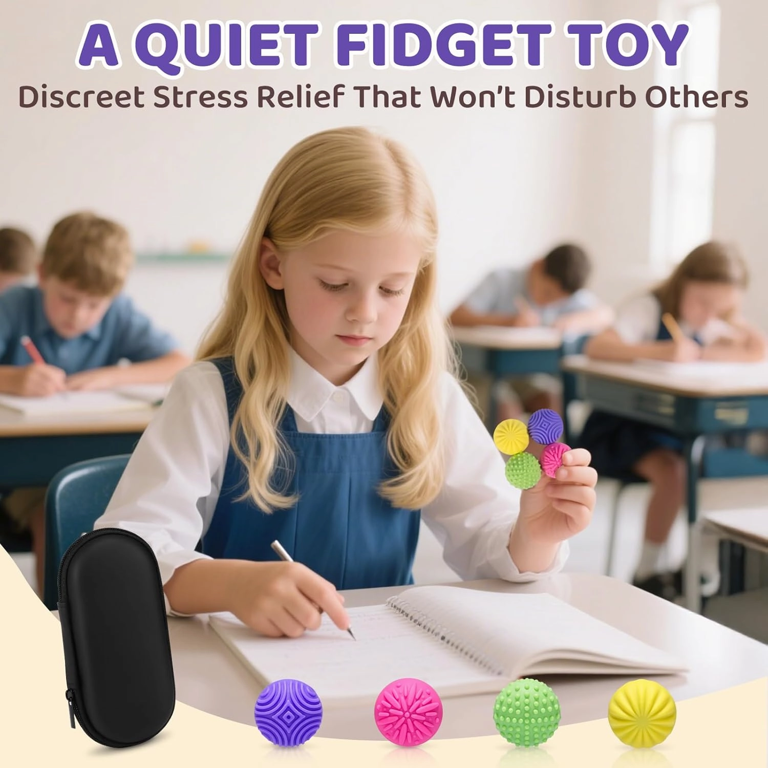 Magnetic Sensory Fidget Balls – 8-Pack Silicone Weighted Stress Relief Toys for Adults & Teens – Quiet, Textured Magnet Fidgets for ADHD, Autism & Anxiety – Gift for Desk, Travel & Office