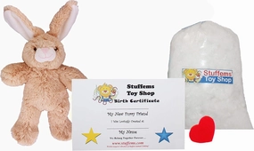 Make Your Own Stuffed Animal Mini 8 Inch Floppy Ear Bunny Kit - No Sewing Required!