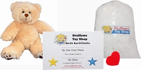 Make Your Own Stuffed Animal Mini 8 Inch Furry Brown Teddy Bear Kit - No Sewing Required!