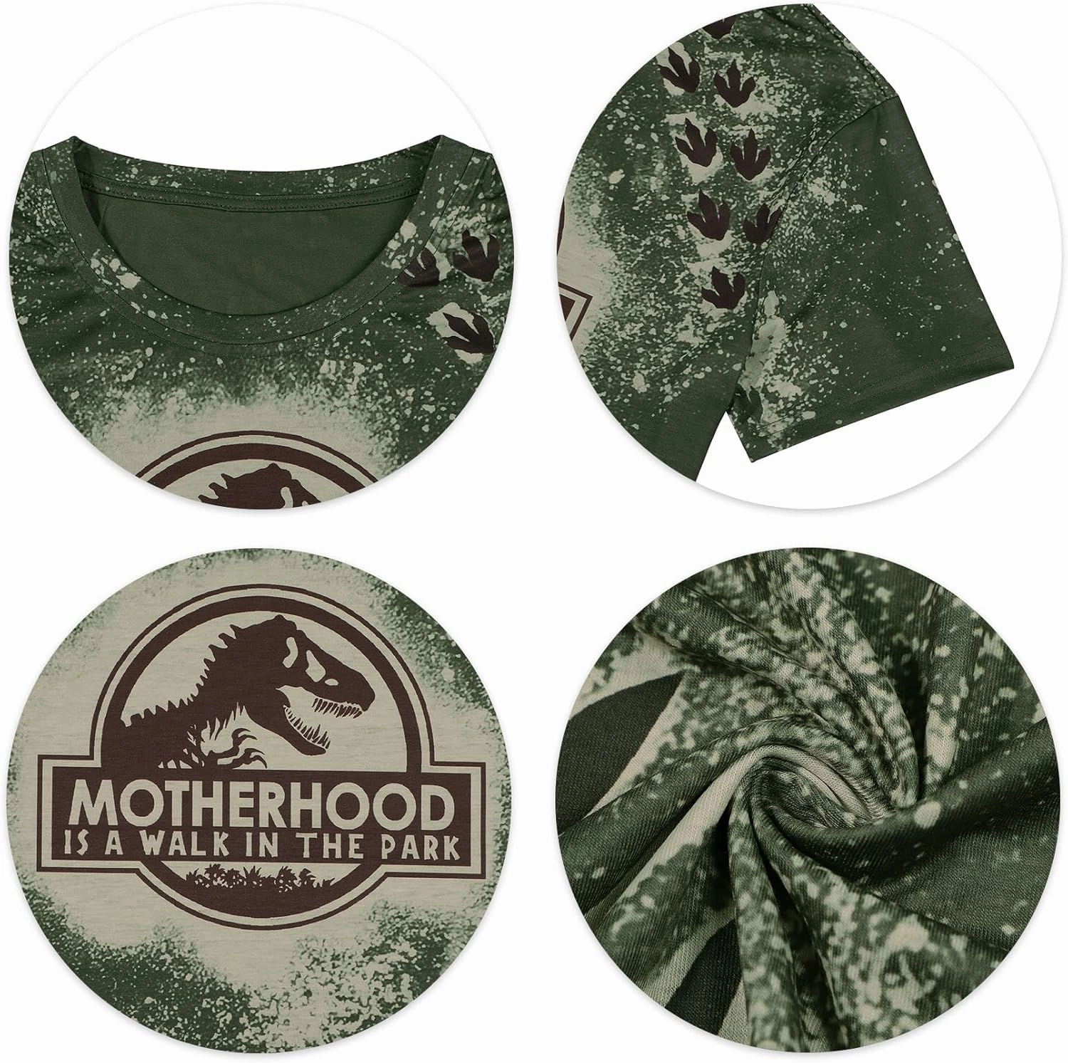 Mama Dinosaur Shirt Women Dinosaur Mom Graphic Shirts Motherhood is A Walk in The Park Tshirt Funny Mama Tee