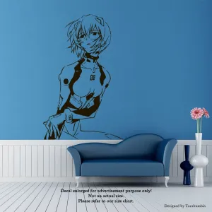 Manga Anime Wall Decals Neon Genesis Evangelion Rei Ayanami Stickers Decorative Design Ideas for Your Home or Office Walls Removable Vinyl Murals EC-1069