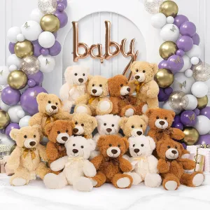 MaoGoLan 15 Pack Teddy Bears Bulk for Baby Shower, 14 in Small Teddy Bear Plush Toy, Mini Stuffed Bears Bulk for Kids Girlfriend, Wholesale Small Bear for Wedding, Birthday, Christmas