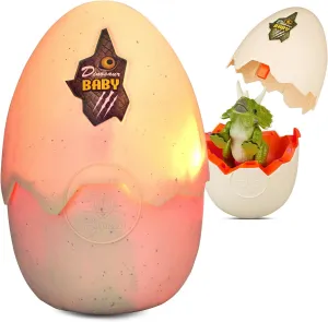 Marsjoy Easter Dinosaur Egg Hatching Egg with Realistic Dinosaur Action Figure - Triceratops with Sound and LED Lights, Touch Control - Ages 3 