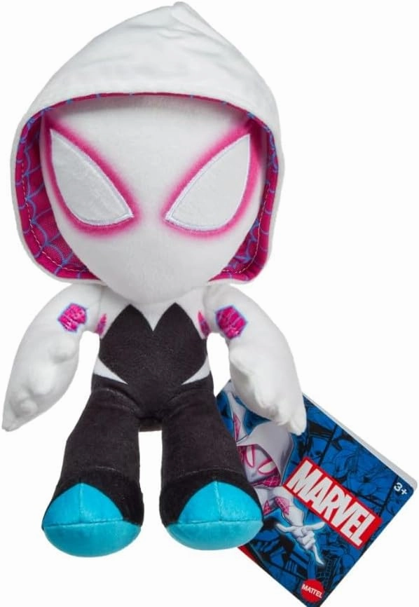Marvel Plush Character Figure, 8-Inch Super Hero Soft Doll, Collectible Gift for Kids & Fans Ages 3 Years Old & Up - with Collectible Sticker (Ghost-Spider Gwen)