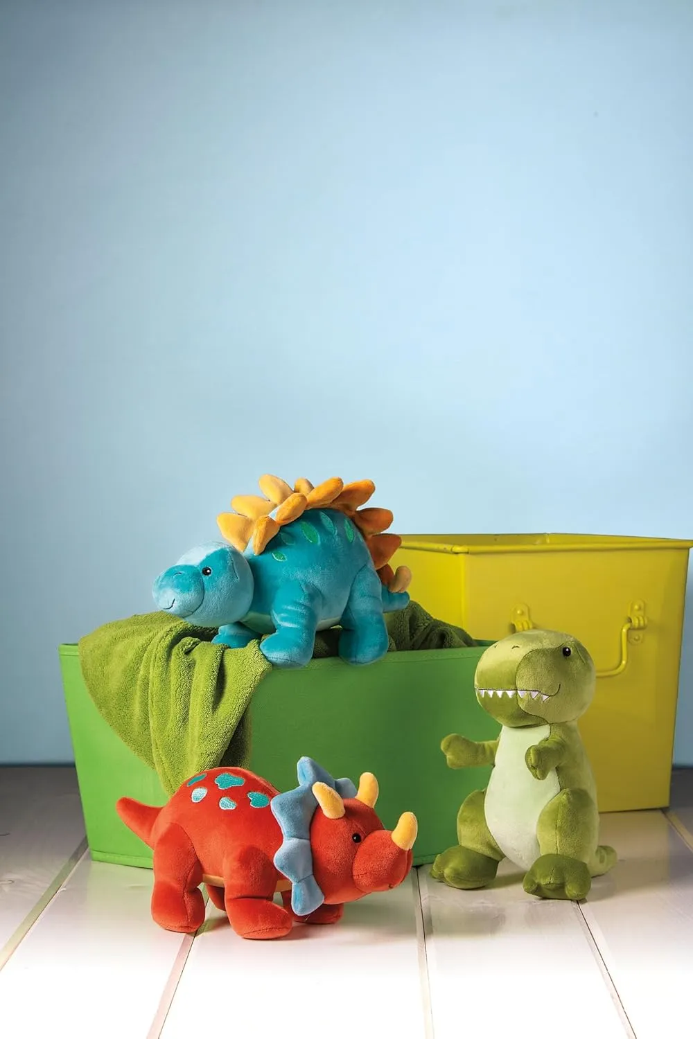 Mary Meyer Stuffed Animal Smootheez Pillow-Soft Toy, 10-Inches, Blue Stegosaurus Dinosaur