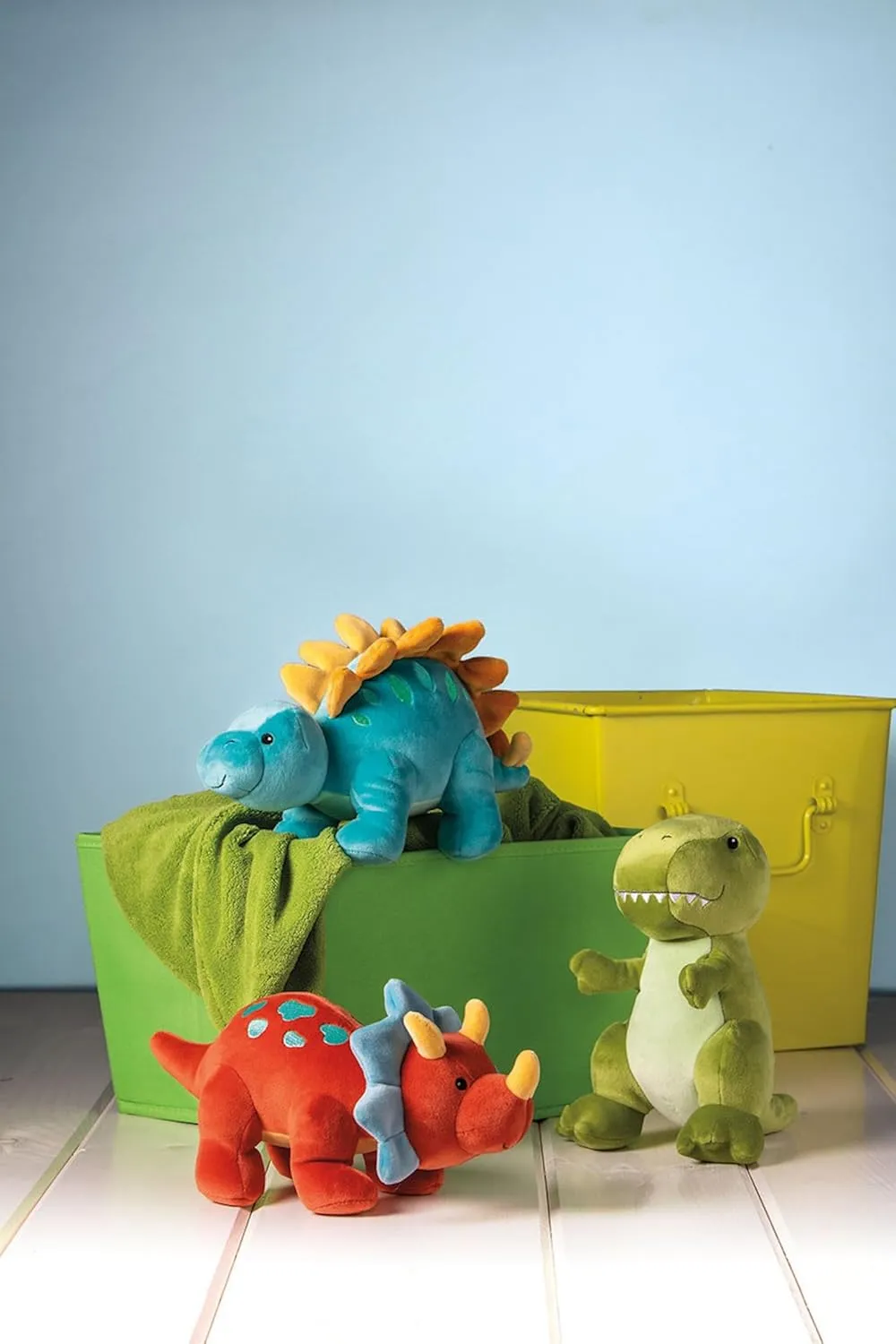 Mary Meyer Stuffed Animal Smootheez Pillow-Soft Toy, 10-Inches, Blue Stegosaurus Dinosaur