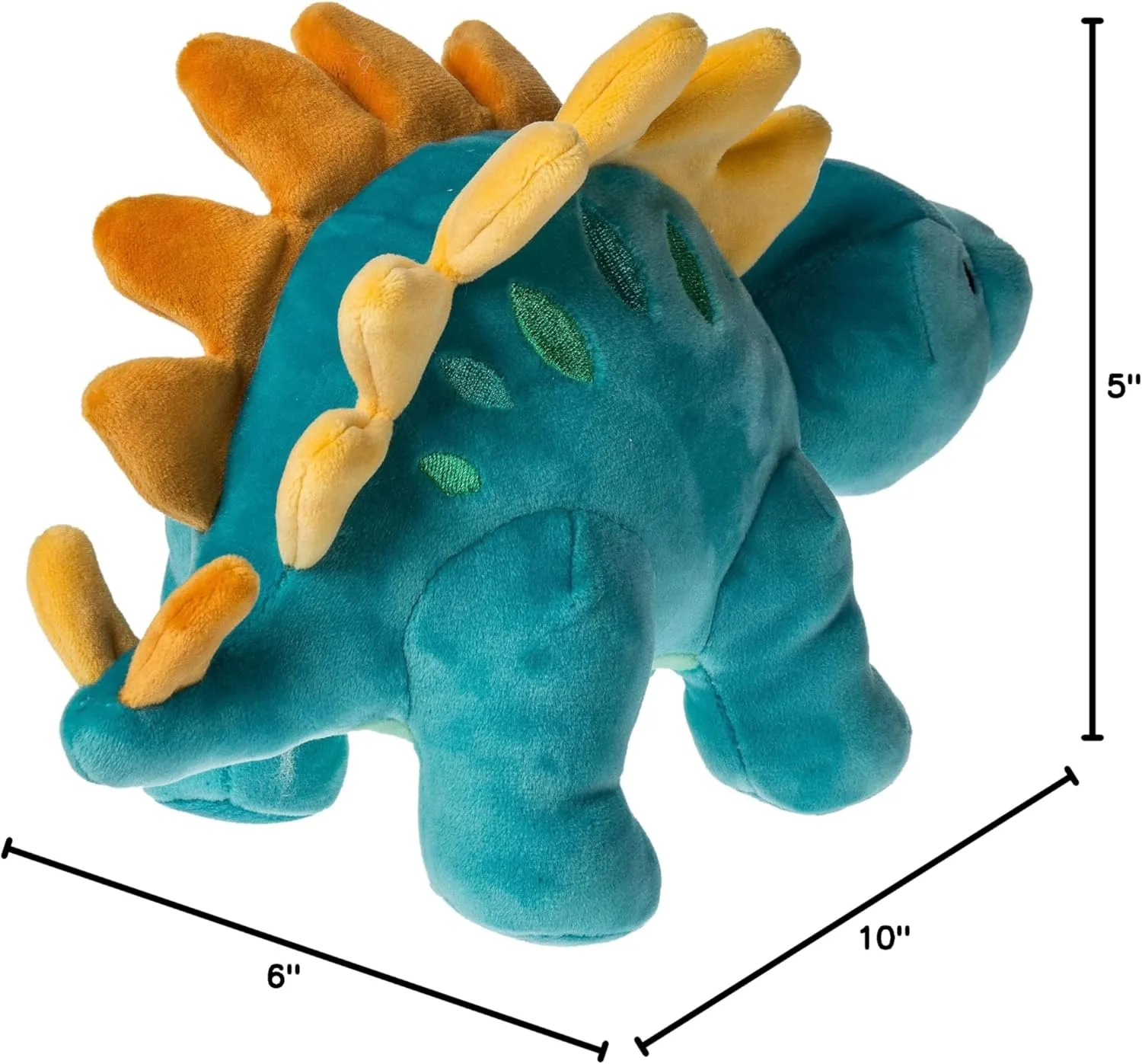 Mary Meyer Stuffed Animal Smootheez Pillow-Soft Toy, 10-Inches, Blue Stegosaurus Dinosaur