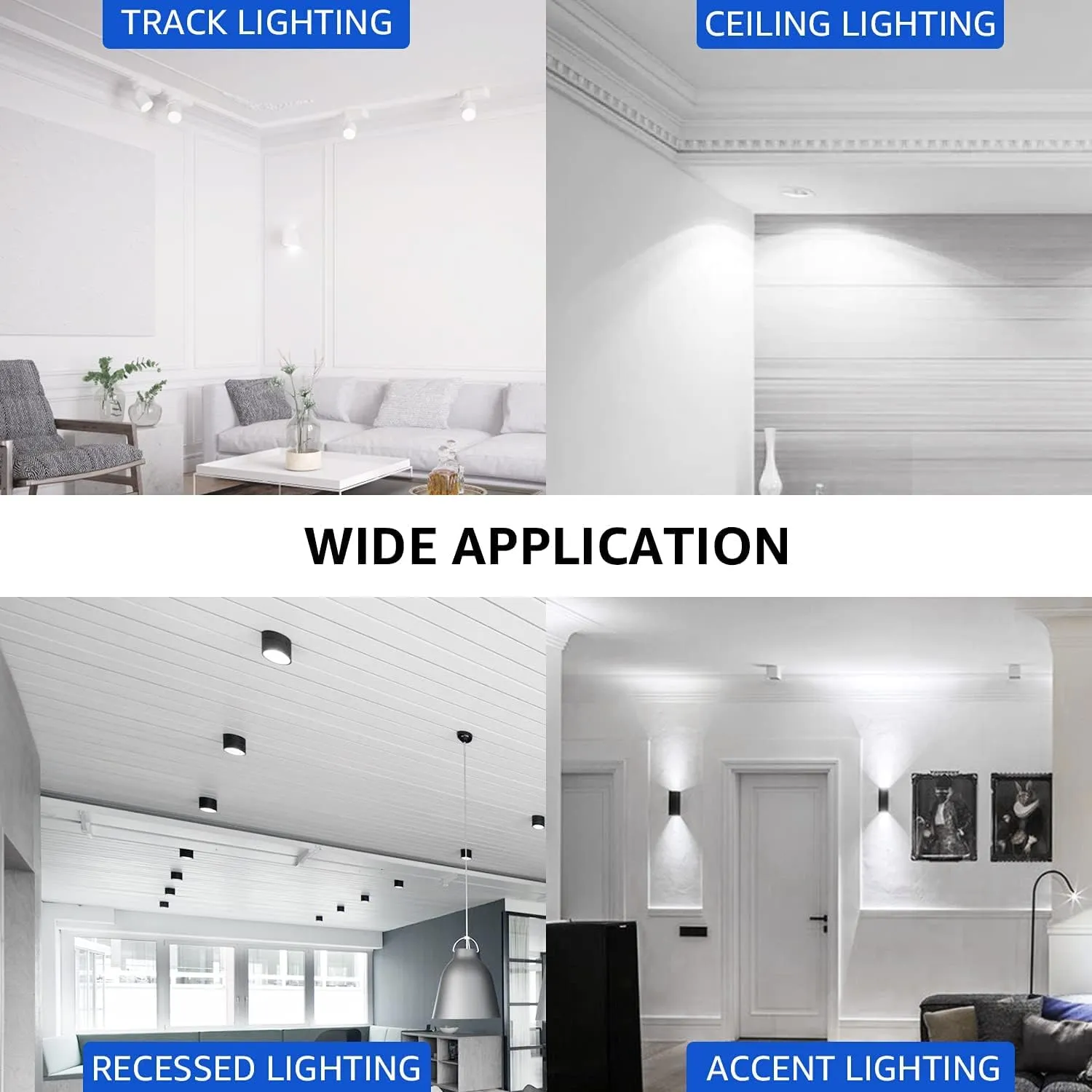 MASTERY MART 24 Pack Dimmable GU10 LED Light Bulbs, 5.5W Bright 5000K Daylight White 50W Halogen Equivalent, 400lm Energy Saver for Track Lighting Fixture, Kitchen, Basement, Living Room, 25000 Hours