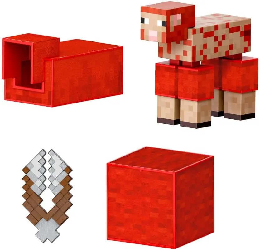 Mattel Minecraft Diamond Level Sheep Action Figure with 3 Accessories, 5.5-inch Collector Scale & Pixelated Design