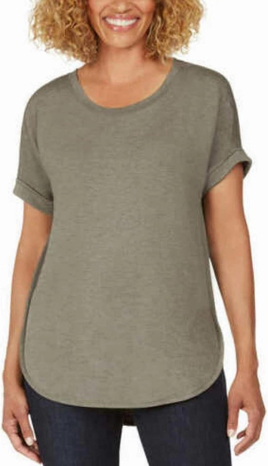Matty M Ladies' French Terry Roll Cuff Top