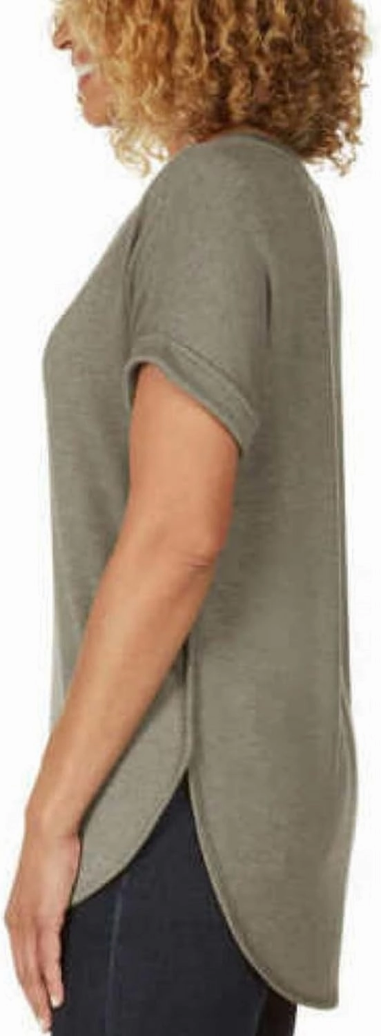 Matty M Ladies' French Terry Roll Cuff Top