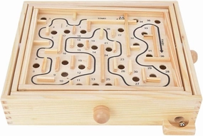 Maze Game Marble Board Game, Brain Training Educational Maze Wood Magnetic Puzzle Ball Educational Toys for Exercising Thinking Ability, Creativity for 14 Years Children