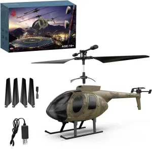 MD500 RC Helicopter, 2.4G 4CH 6-axis Gyroscope One Key Take Off/Landing Remote Control Helicopter, RC Aircraft for Adults (RTF Version)