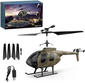 MD500 Remote Control Helicopter, 2.4G 4CH RC Helicopter RC Aircraft Plane Toys with WiFi Live Video,6-Axis Gyro,Gravity Sensing,One Key Take Off/Landing,High and Low Speed - RTF Version