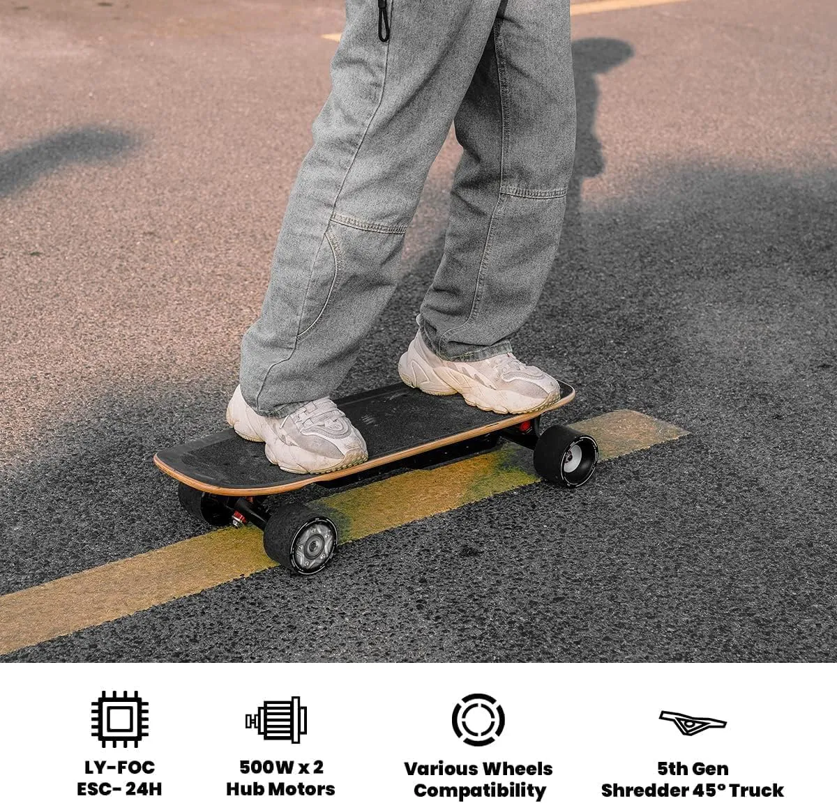 MEEPO Mini5 MINI3 Max Electric Skateboard with Remote, Up to 29 MPH Top Speed, 11 Miles Range,330 Pounds Max Load, Maple Cruiser for Adults and Teens